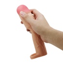 Nakładka na penisa Gerd Flesh z rowkami i paskiem, 7,6 cm - 7