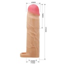 Nakładka na penisa Gerd Flesh z rowkami i paskiem, 7,6 cm - 8