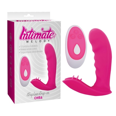 Strapless Strap-on CN 613970706 - silikonowy wibrator bezprzewodowy z pilotem, 10 funkcji, 11,9 x 3,2 cm - 1