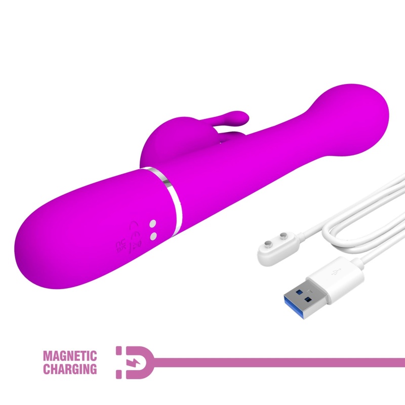 Wibrator króliczek Dejon Twinkled Tenderness Purple - 7 funkcji wibracji, 4 tryby wypychania, 4 funkcje rotacji, dwa niezależne - 11