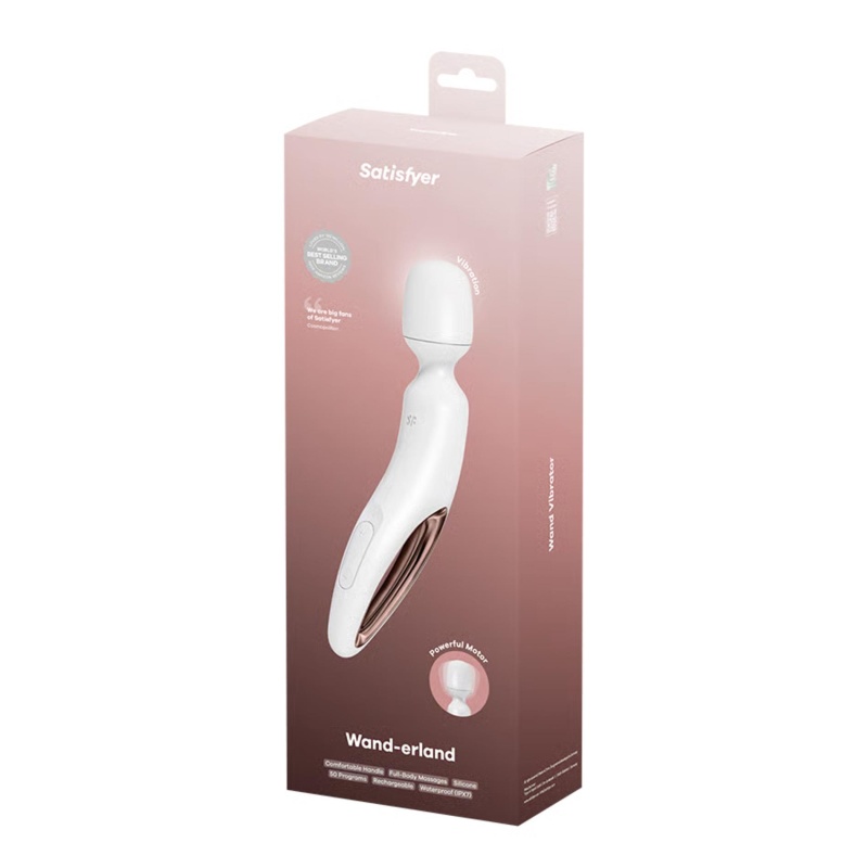 Wibrator-różdżka Wand-erland (White/Rosegold) - 50 kombinacji wibracji, silikon medyczny, długość 29,9 cm, szerokość 11,2 cm - 5