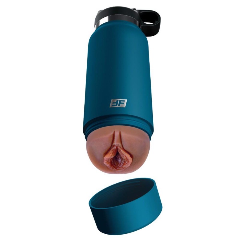Masturbator Private Pleaser w formie dyskretnej butelki z rękawem Fanta Flesh, 23,8 cm, zaworek podciśnienia - 2