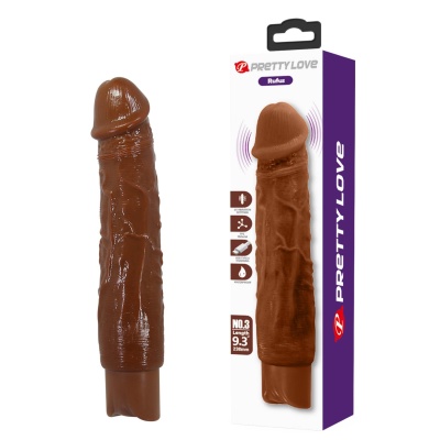 Rufus Realistyczny Wibrator Dildo (Brown Edition) - elastyczny TPE, 10 trybów wibracji, 23,8 cm, Ø 4,6 cm - 1