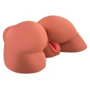 Masturbator realistyczny pośladków Tan – dwa kanały (pochwa i odbyt), 19,1 cm - 2