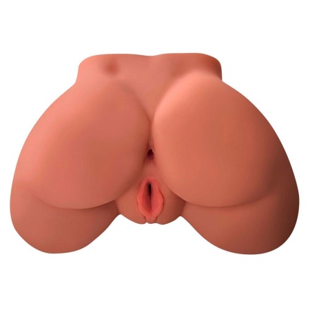 Masturbator realistyczny pośladków Tan – dwa kanały (pochwa i odbyt), 19,1 cm - 3