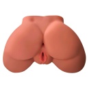 Masturbator realistyczny pośladków Tan – dwa kanały (pochwa i odbyt), 19,1 cm - 3