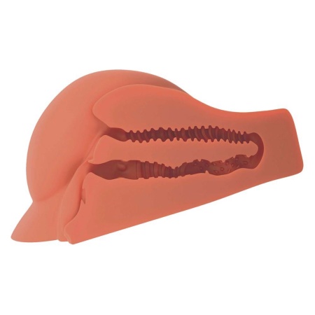 Masturbator realistyczny pośladków Tan – dwa kanały (pochwa i odbyt), 19,1 cm - 4