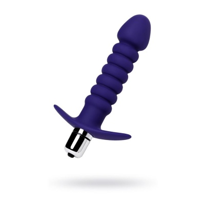 Wibrator analny Condal Violet z reliefową powierzchnią i szeroką podstawą, 14 cm - 1