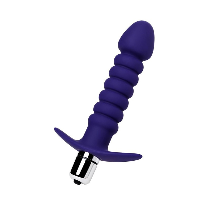 Wibrator analny Condal Violet z reliefową powierzchnią i szeroką podstawą, 14 cm - 2