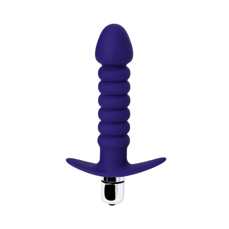 Wibrator analny Condal Violet z reliefową powierzchnią i szeroką podstawą, 14 cm - 3