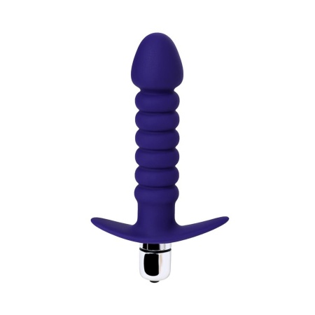 Wibrator analny Condal Violet z reliefową powierzchnią i szeroką podstawą, 14 cm - 3