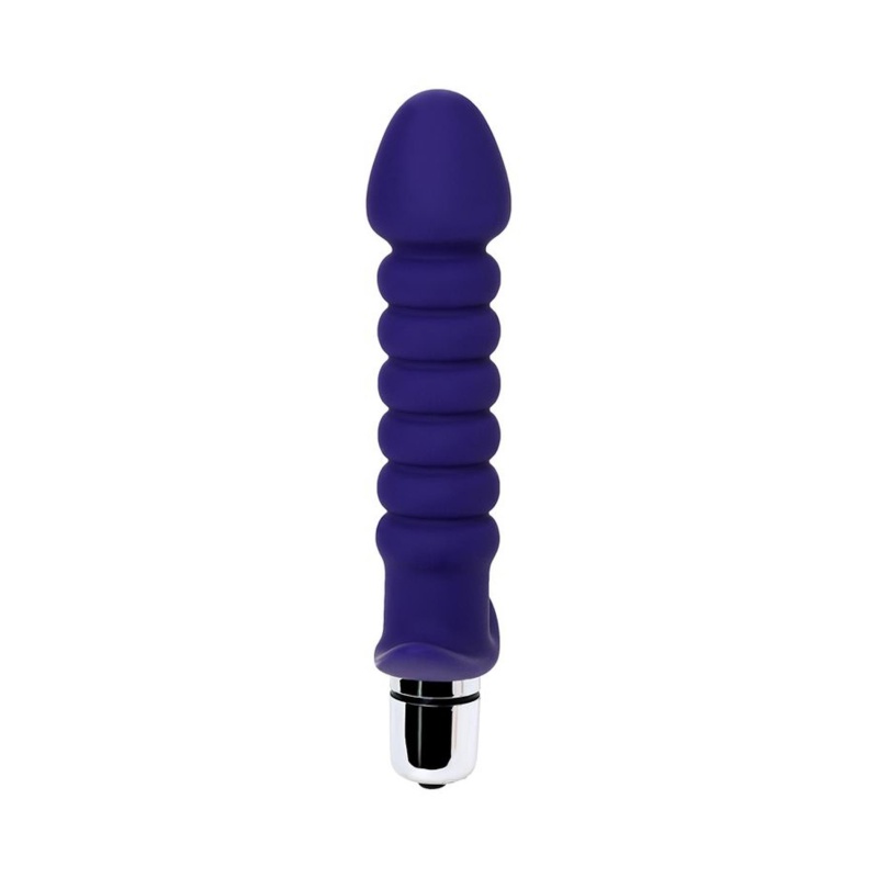 Wibrator analny Condal Violet z reliefową powierzchnią i szeroką podstawą, 14 cm - 4