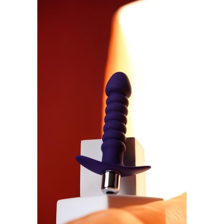 Wibrator analny Condal Violet z reliefową powierzchnią i szeroką podstawą, 14 cm - 10