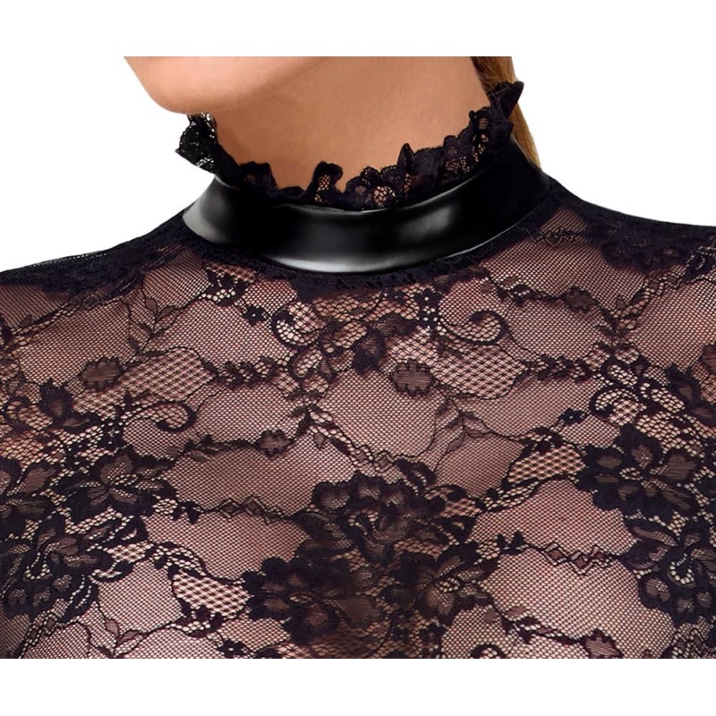 Noir Dress Lace L - 5