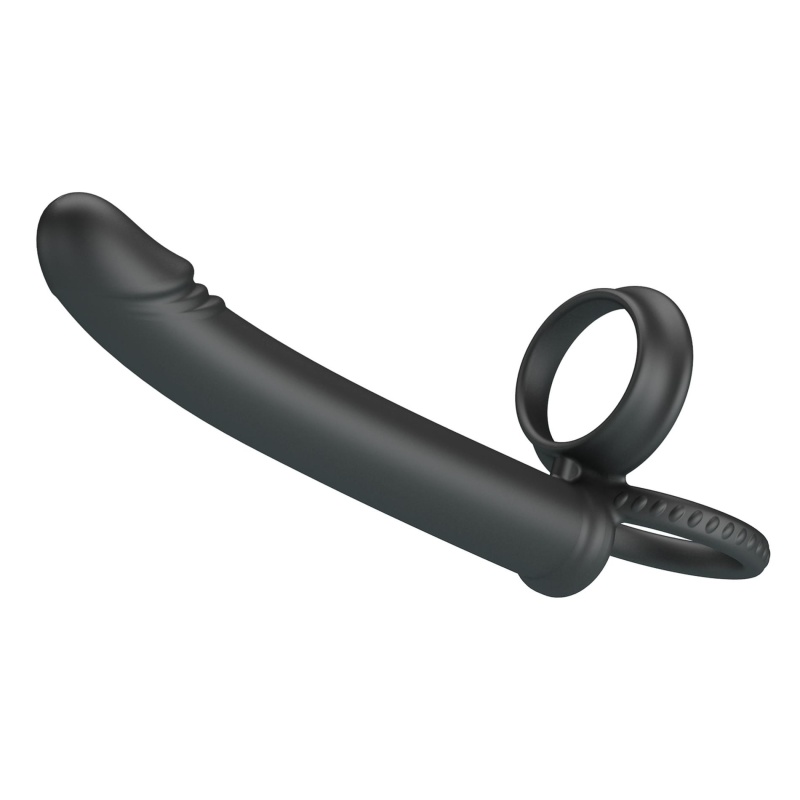 Dildo Moses z podwójnym pierścieniem - silikonowe, wodoodporne, 20 cm - 2