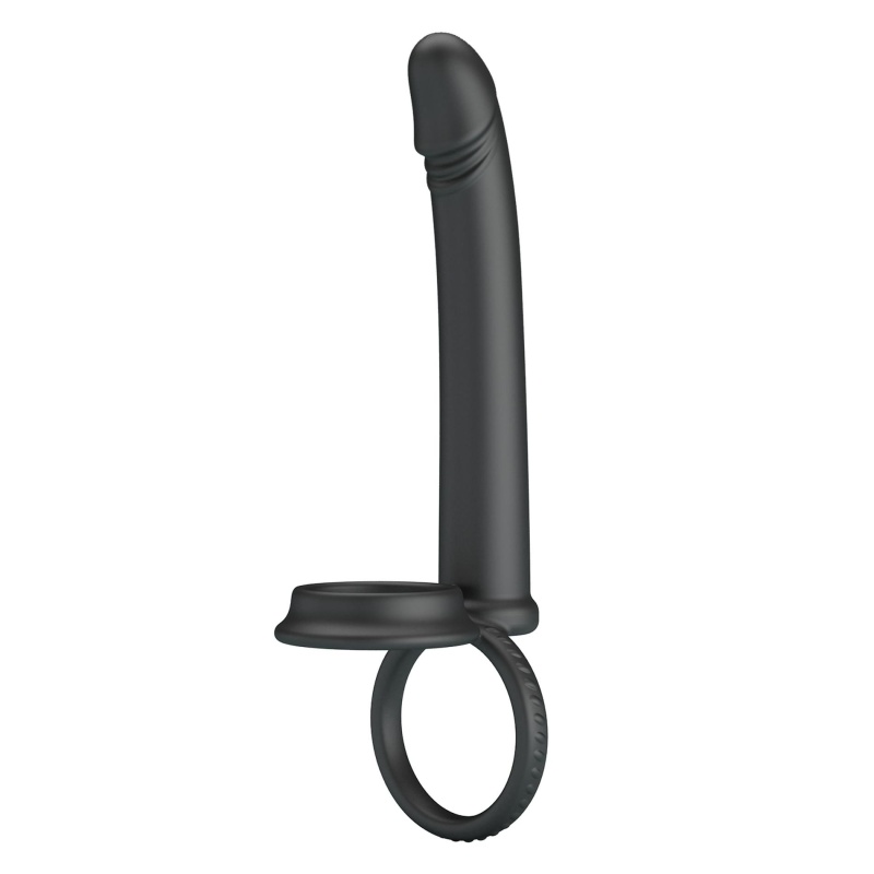 Dildo Moses z podwójnym pierścieniem - silikonowe, wodoodporne, 20 cm - 3