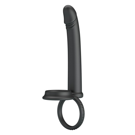 Dildo Moses z podwójnym pierścieniem - silikonowe, wodoodporne, 20 cm - 3