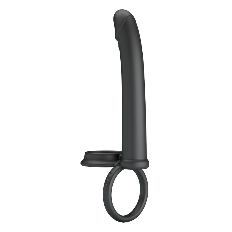 Dildo Moses z podwójnym pierścieniem - silikonowe, wodoodporne, 20 cm - 5