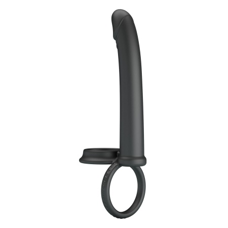 Dildo Moses z podwójnym pierścieniem - silikonowe, wodoodporne, 20 cm - 5