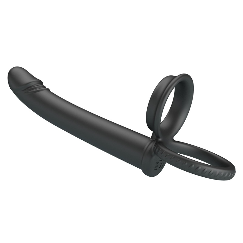 Dildo Moses z podwójnym pierścieniem - silikonowe, wodoodporne, 20 cm - 6