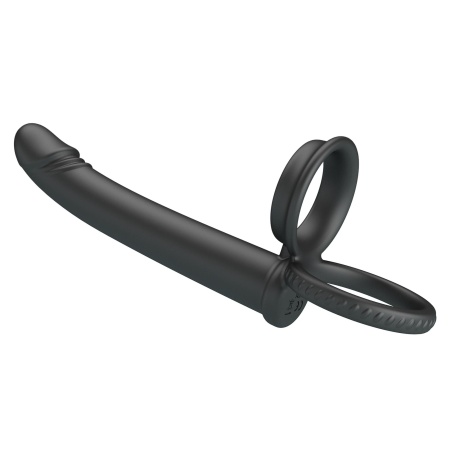 Dildo Moses z podwójnym pierścieniem - silikonowe, wodoodporne, 20 cm - 6