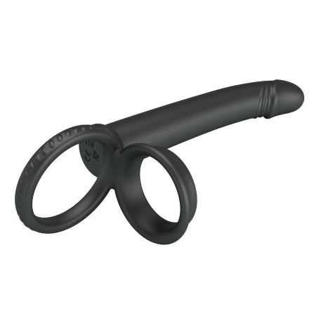 Dildo Moses z podwójnym pierścieniem - silikonowe, wodoodporne, 20 cm - 8