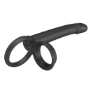 Dildo Moses z podwójnym pierścieniem - silikonowe, wodoodporne, 20 cm - 8