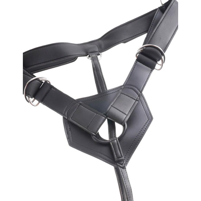 Strap-On 6 inch – realistyczny dildo z regulowaną uprzężą i 3 pierścieniami, 15,2 cm - 4