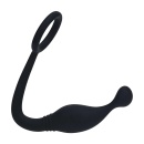 Silicone Cockring with Prostate Stimulator - M - Black - 1