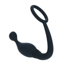 Silicone Cockring with Prostate Stimulator - M - Black - 4