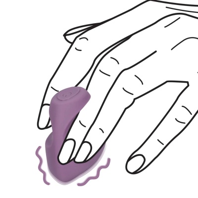 Wibrator na palec Mystic Purple - kompaktowa, dwuczęściowa konstrukcja z matowego silikonu - 1 2
