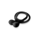Podwójny pierścień erekcyjny na penisa Double Cockring Black z wypustką stymulującą łechtaczkę, średnica 3,0 cm - 3