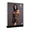 High Lace Neck Net Mini Dress - One Size - 2
