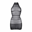 High Lace Neck Net Mini Dress - One Size - 8