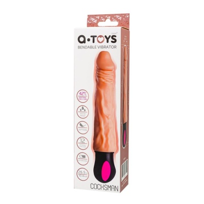 A-TOYS  Realistic Vibrator with heating, TPE, 12 Modes, bendable, recharble - 1
