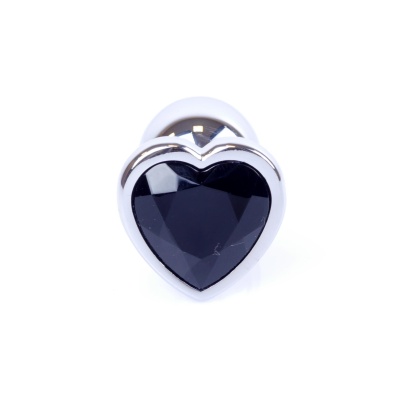 MyLove Toys - Jewellery Silver  Heart PLUG- Black - 1 2