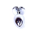 Korek analny Silver Heart Plug Black - anatomiczny, stal nierdzewna, dł. 7 cm, śr. 2,7 cm - 3