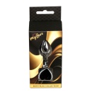 Korek analny Silver Heart Plug Black - anatomiczny, stal nierdzewna, dł. 7 cm, śr. 2,7 cm - 9