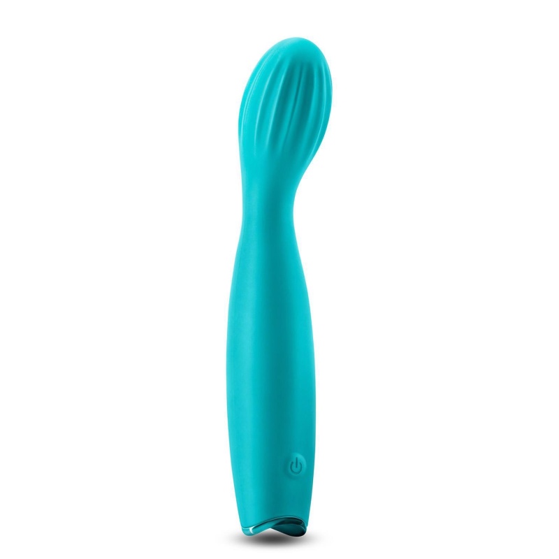 Wibrator PIXIE TEAL - elastyczny, zakrzywiony stymulator punktu G, 17,3 cm - 2