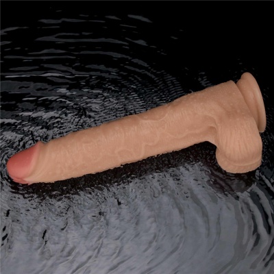 Wibrator Power Basics Cock 28 cm Beżowy z Różowym Końcem - 1 2