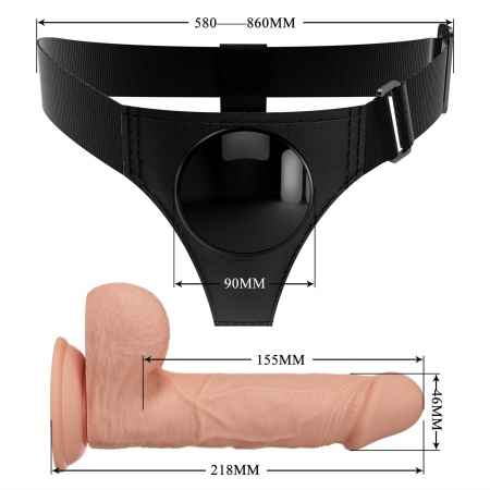 Uprząż strap-on Jerry z regulowanym pasem 58-86 cm - 9