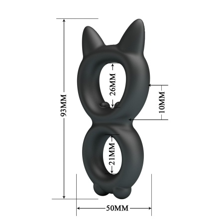 TORAN podwójny silikonowy pierścień na penisa 9,3 cm - 6