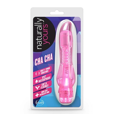 Wibrator Cha Cha Pink - wodoodporny TPE, wielostopniowa regulacja wibracji, 17,1 cm - 1