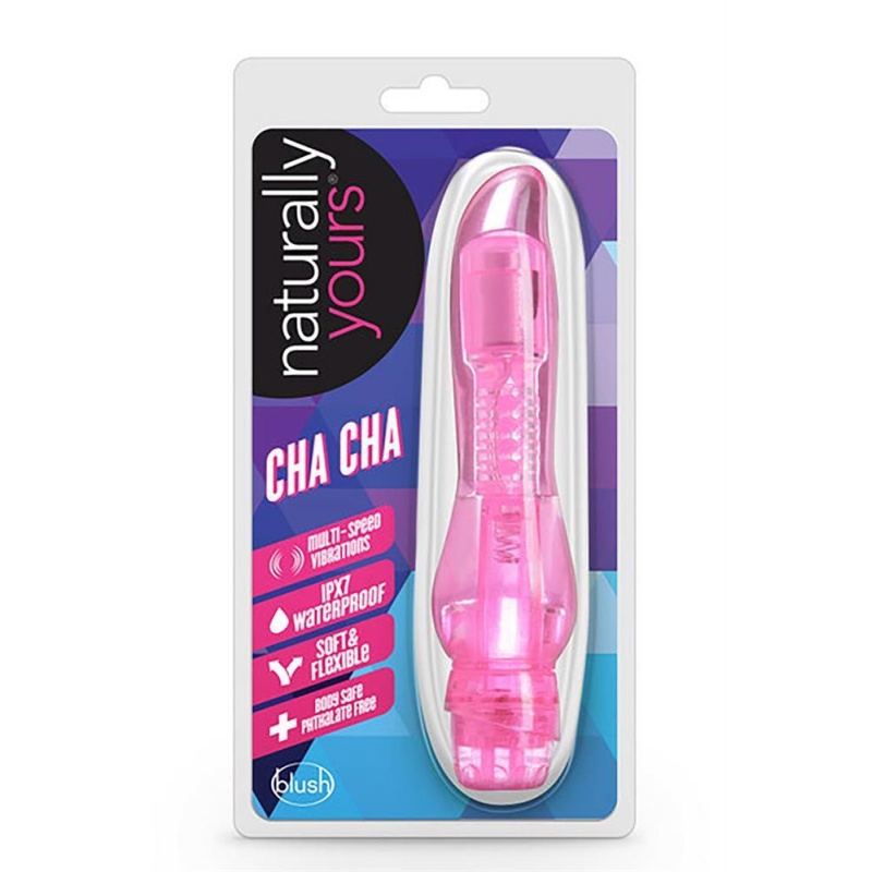 Wibrator Cha Cha Pink - wodoodporny TPE, wielostopniowa regulacja wibracji, 17,1 cm - 1