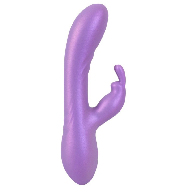 Wibrator z króliczkiem Flexible Rabbit - elastyczna podwójna stymulacja, 2 niezależne silniki, silikon metaliczny, 18,3 cm - 4