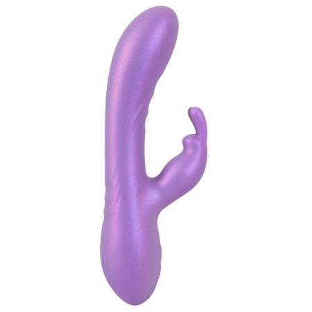 Wibrator z króliczkiem Flexible Rabbit - elastyczna podwójna stymulacja, 2 niezależne silniki, silikon metaliczny, 18,3 cm - 4