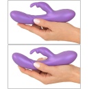 Wibrator z króliczkiem Flexible Rabbit - elastyczna podwójna stymulacja, 2 niezależne silniki, silikon metaliczny, 18,3 cm - 7