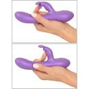 Wibrator z króliczkiem Flexible Rabbit - elastyczna podwójna stymulacja, 2 niezależne silniki, silikon metaliczny, 18,3 cm - 8