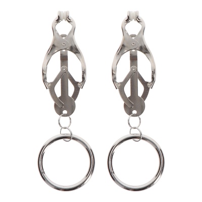 Butterfly Clamps With Ring Silver - 1