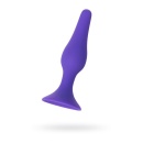 Korek analny A-TOYS Butt Plug Purple - silikon medyczny, trójkątna baza z przyssawką, wąska końcówka - 1